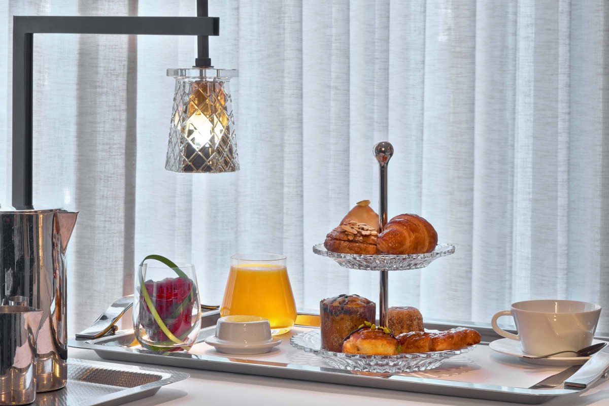 A continental breakfast spread