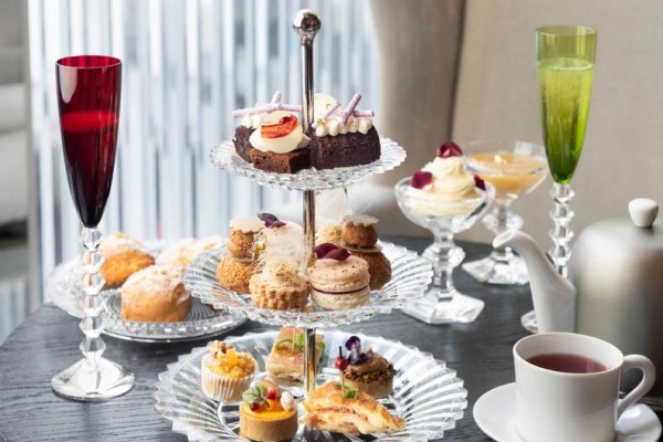 3 tiers of snack, and tea at Baccarat NYC