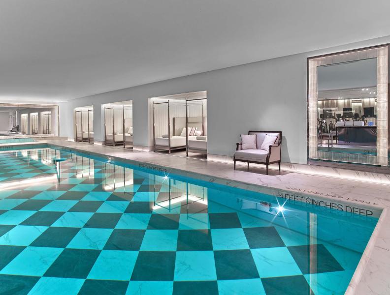 An indoor swimming pool at Baccarat hotel