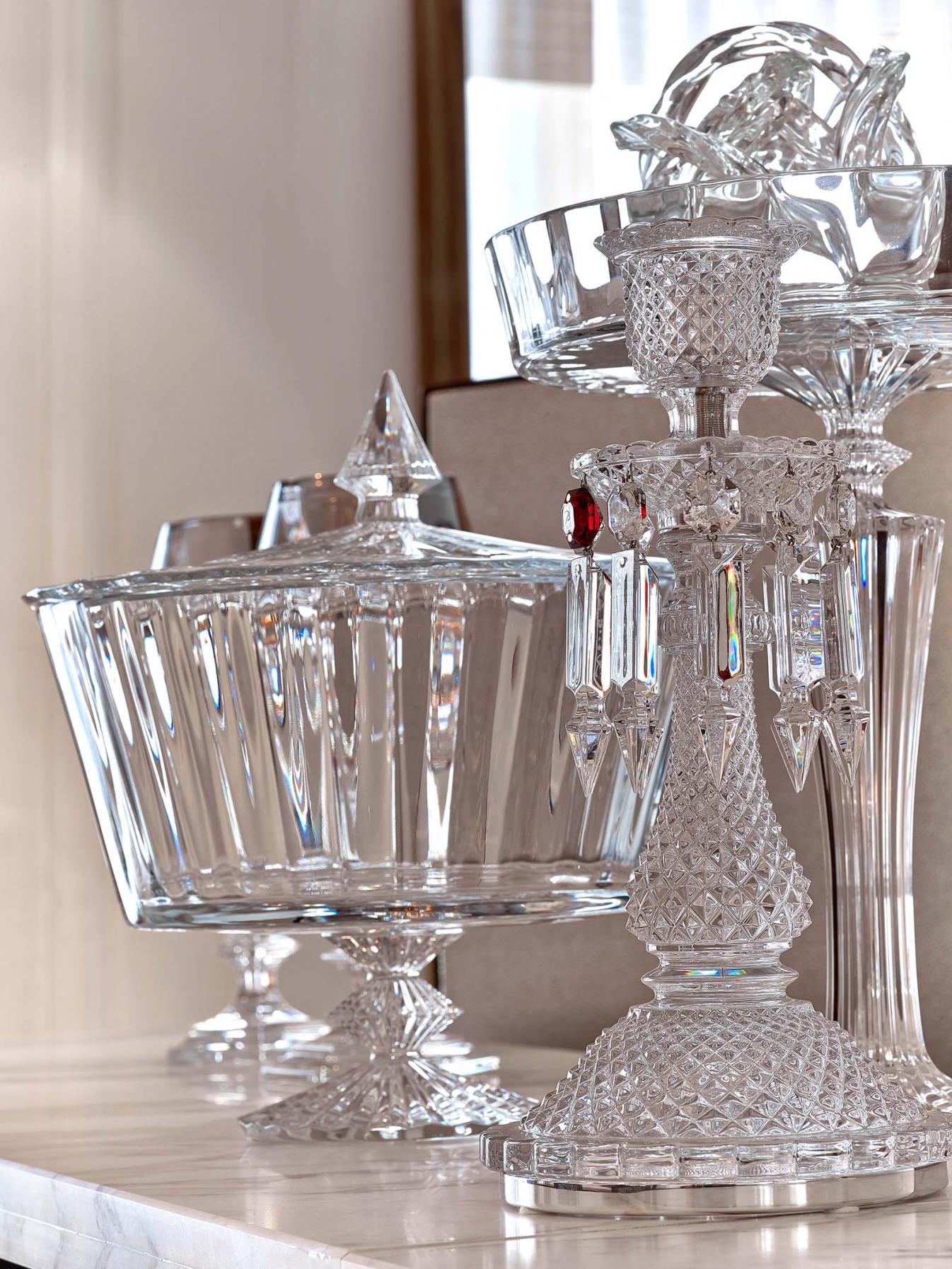 Close up image of Baccarat assorted crystal ware