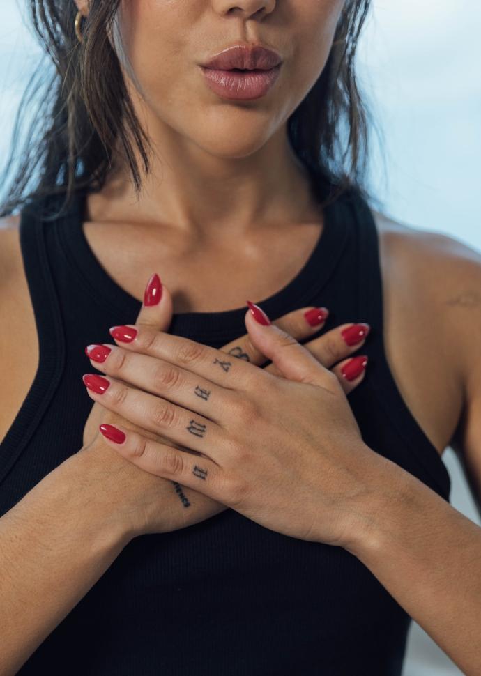 woman breathing