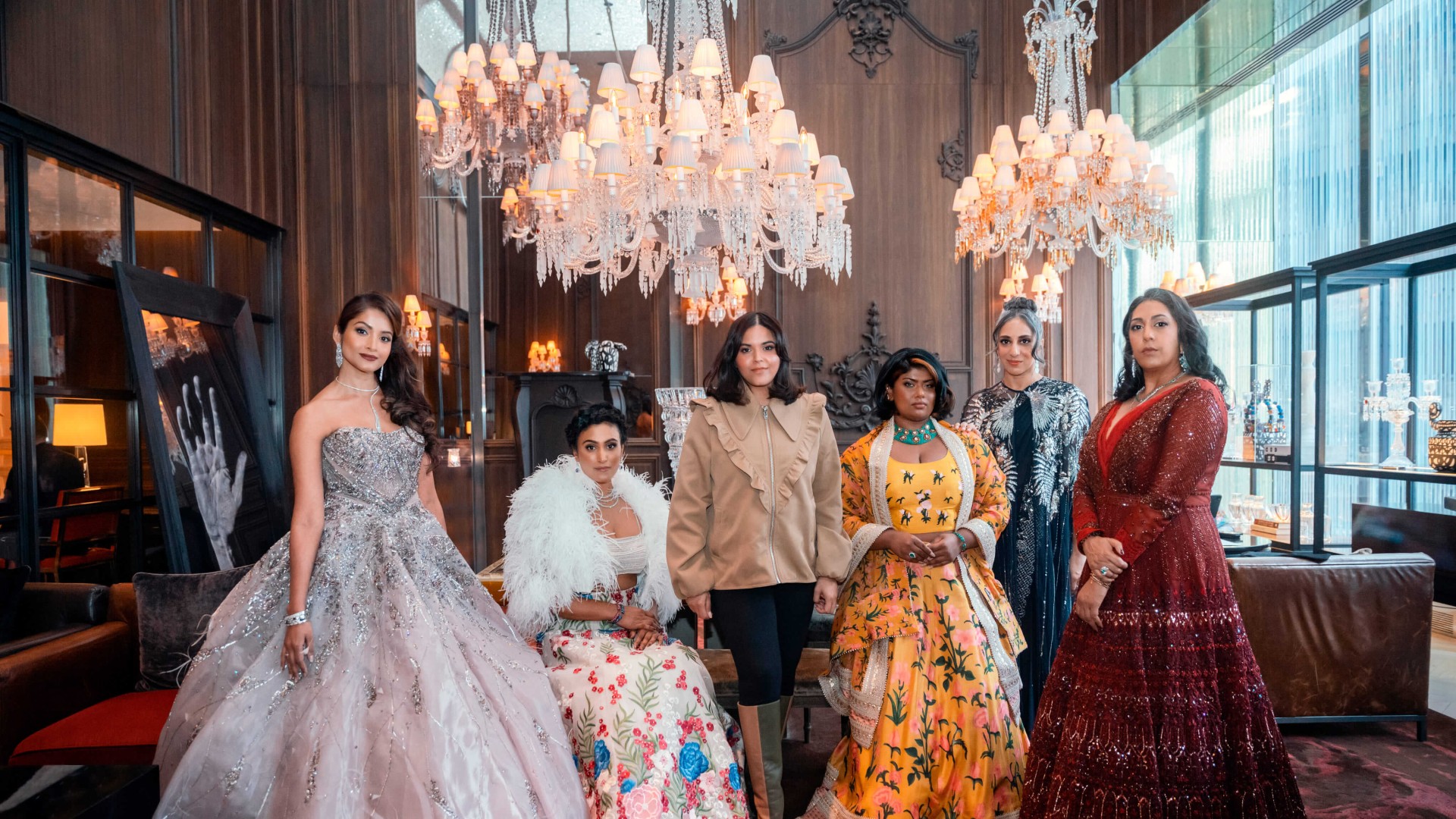 Row of women posing for a photo
