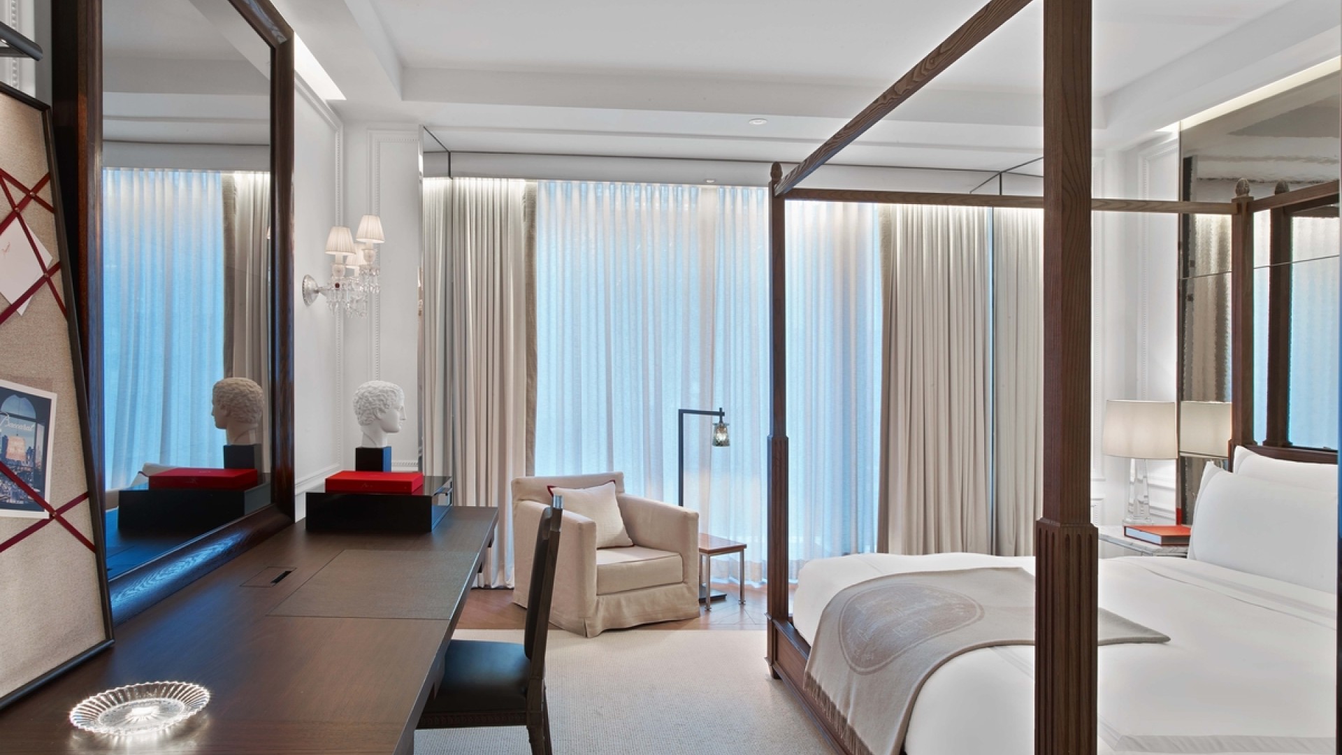 Desk and bed in a classic king room
