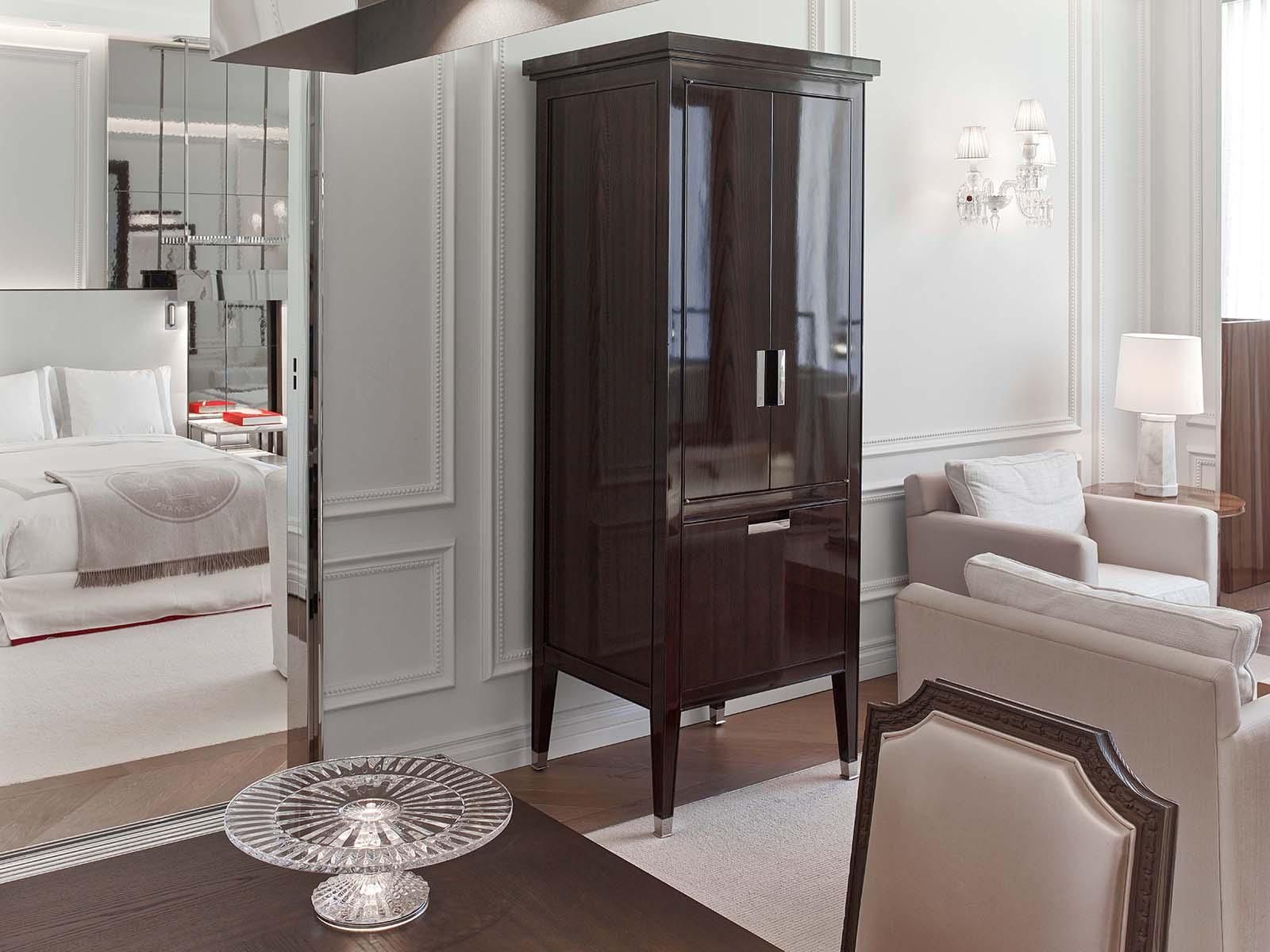 Harcourt suite room brown armoire at Baccarat hotel