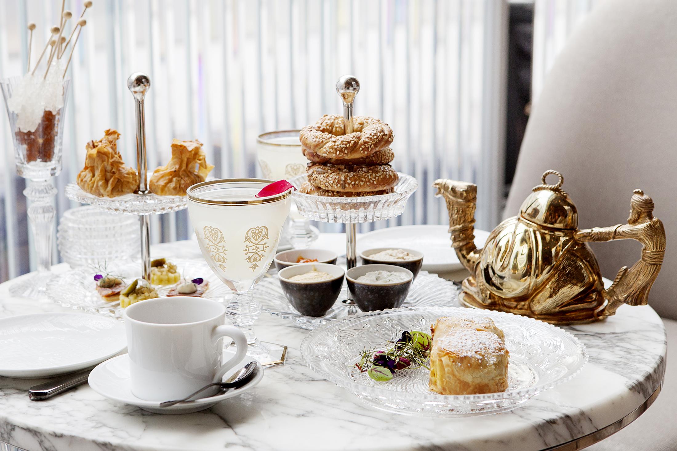 A table set for afternoon tea, Baccarat hotel