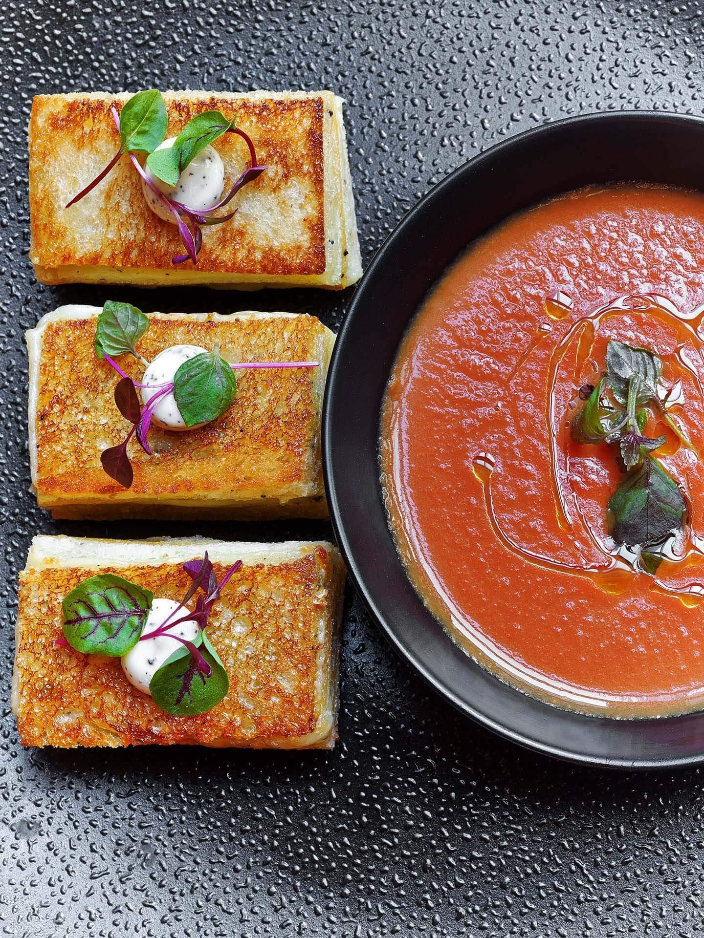 Baccarat grilled cheese and tomato soup