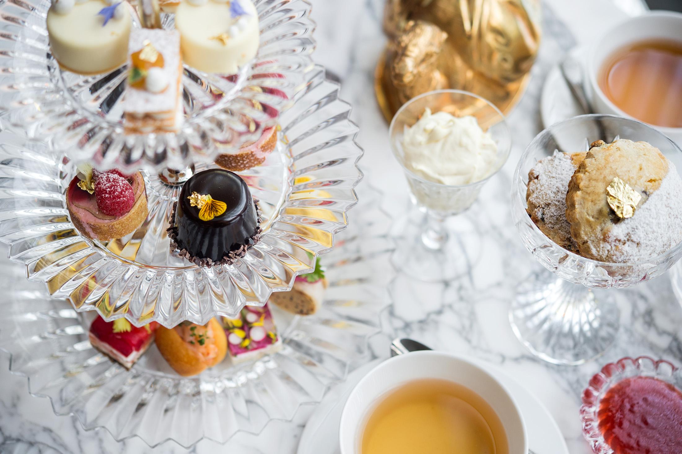 A table setting for afternoon tea, Baccarat Hotel