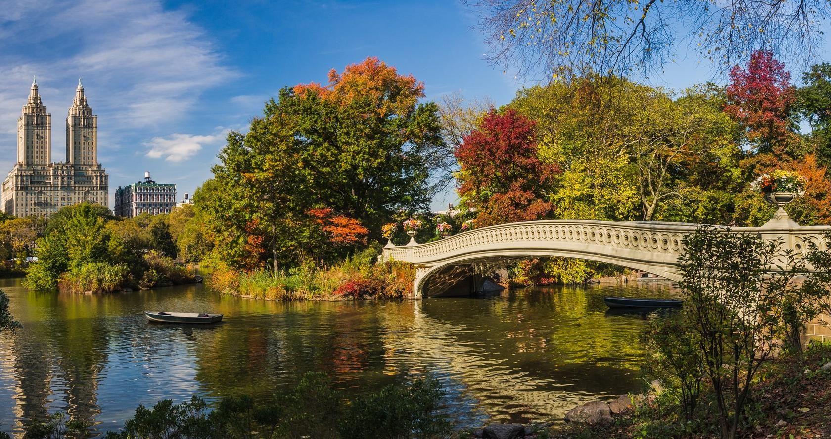 Central Park bridge over water