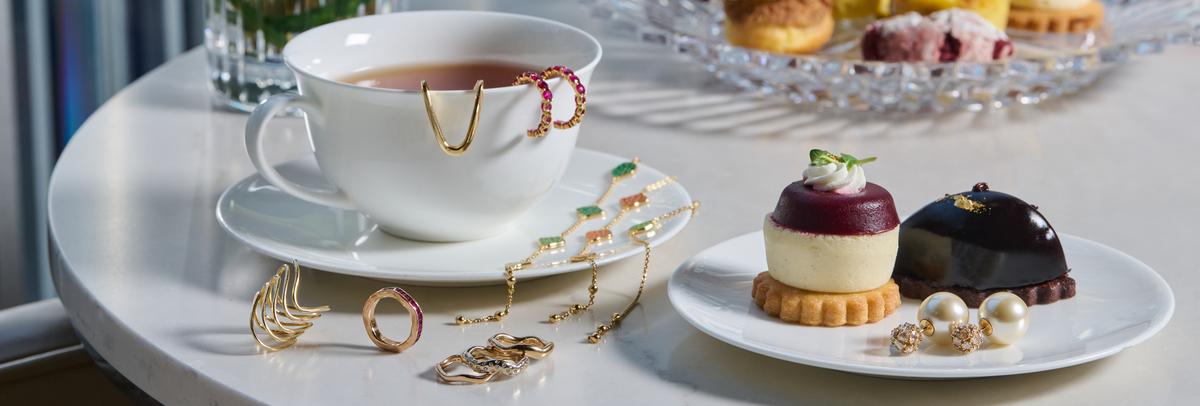 afternoon tea with jewelry
