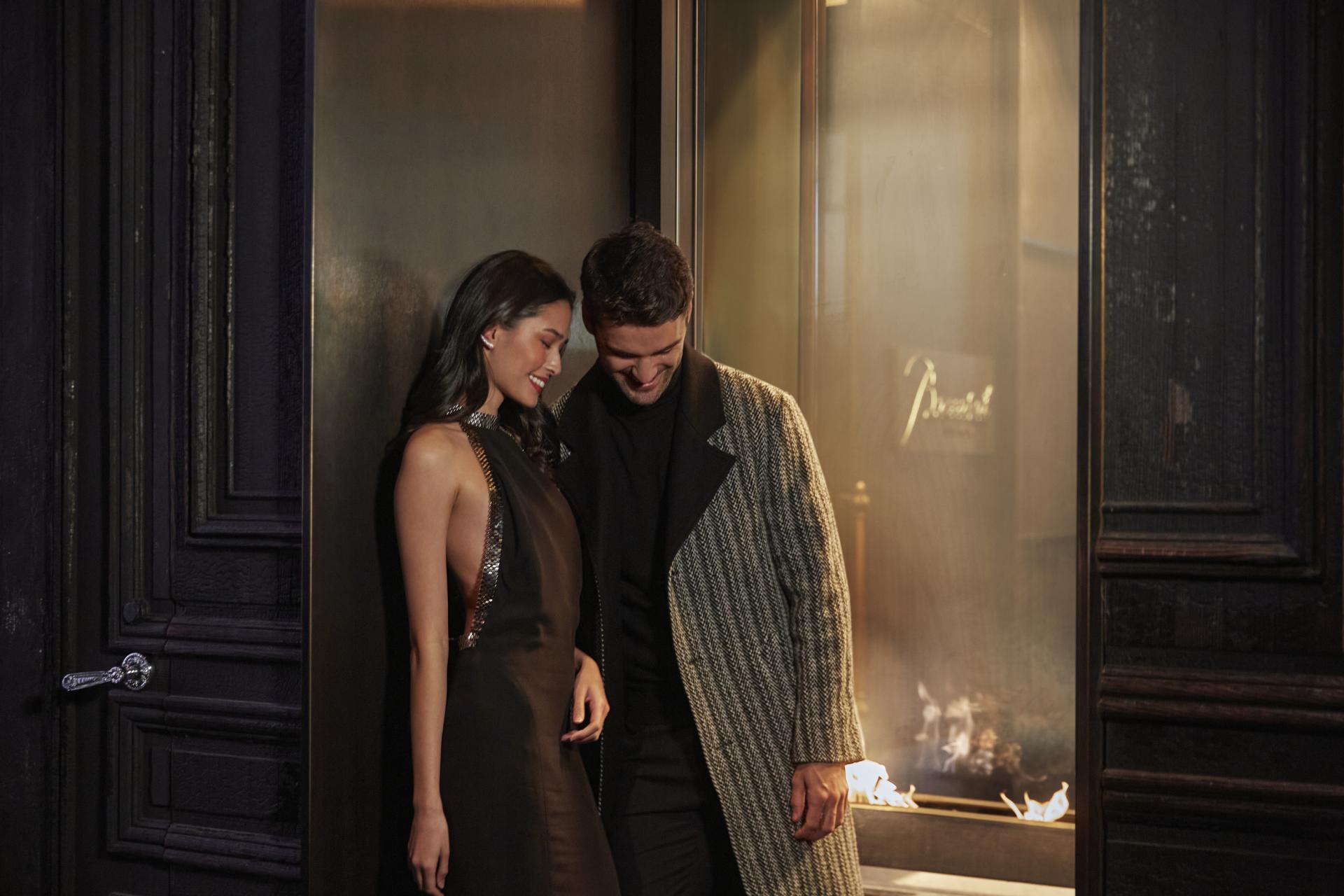 romantic couple at hotel