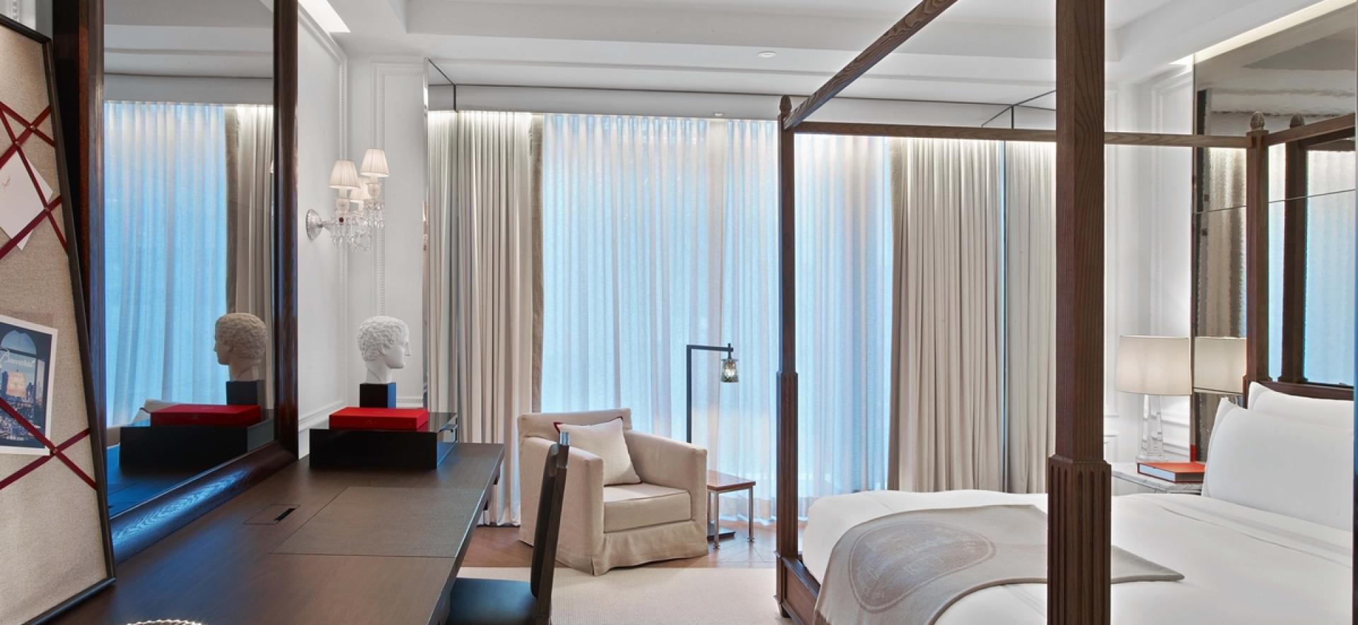 Grand classic king room interior at Baccarat Hotel New York
