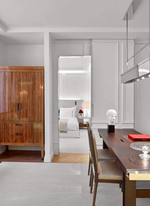 Dining table, living space and view of room in a Classic Suite