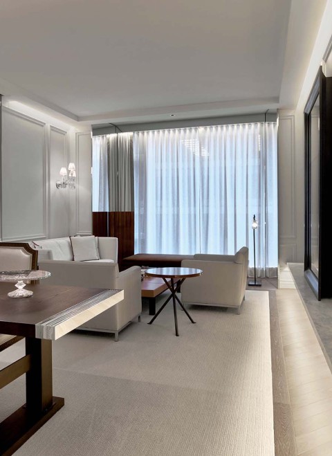 Dining room and living space of the Prestige Suite