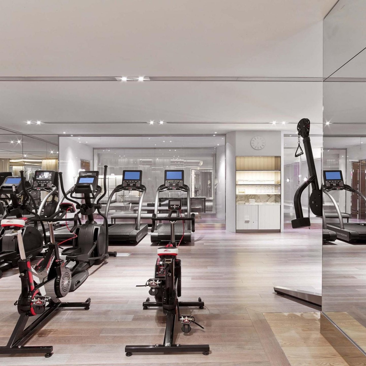 A fitness gym with workout equipment