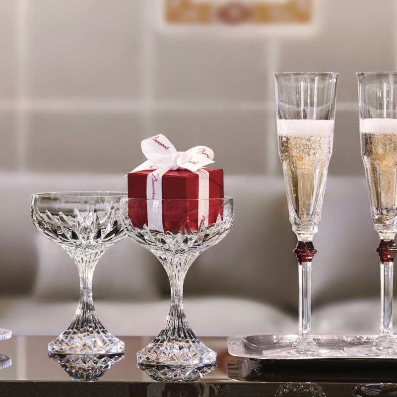 Champagne glasses on a table