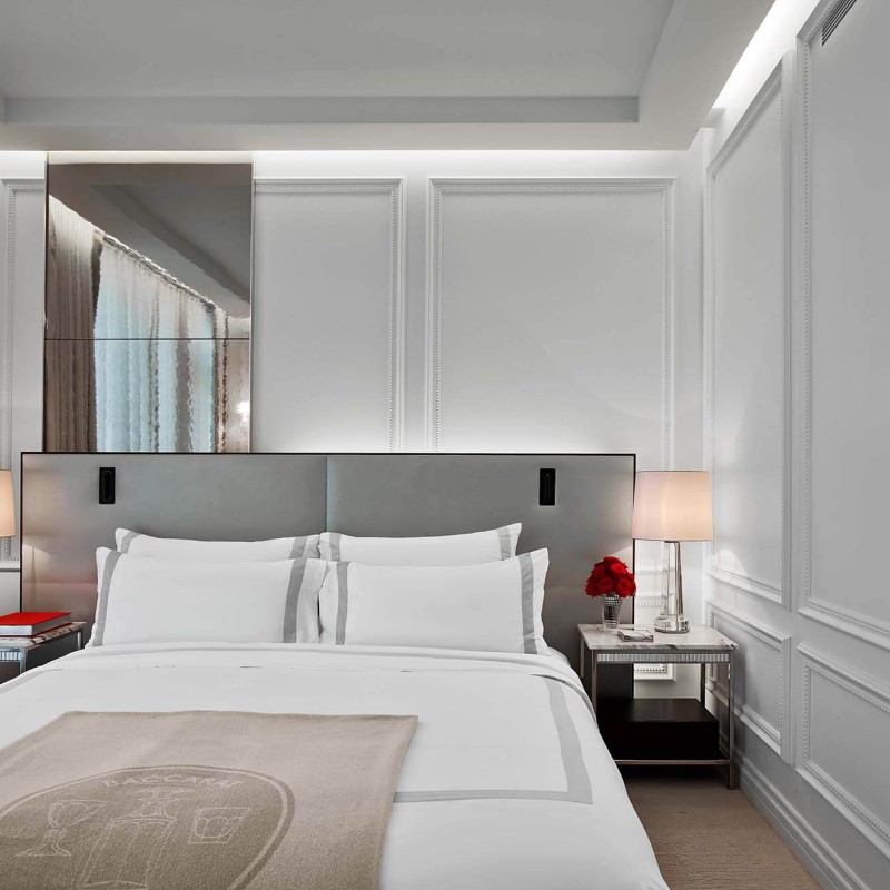 King bed is room with 2 night tables in a Classic Suite