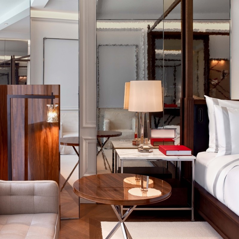 close up of the sitting area beside the bed in a Grand Classic King room